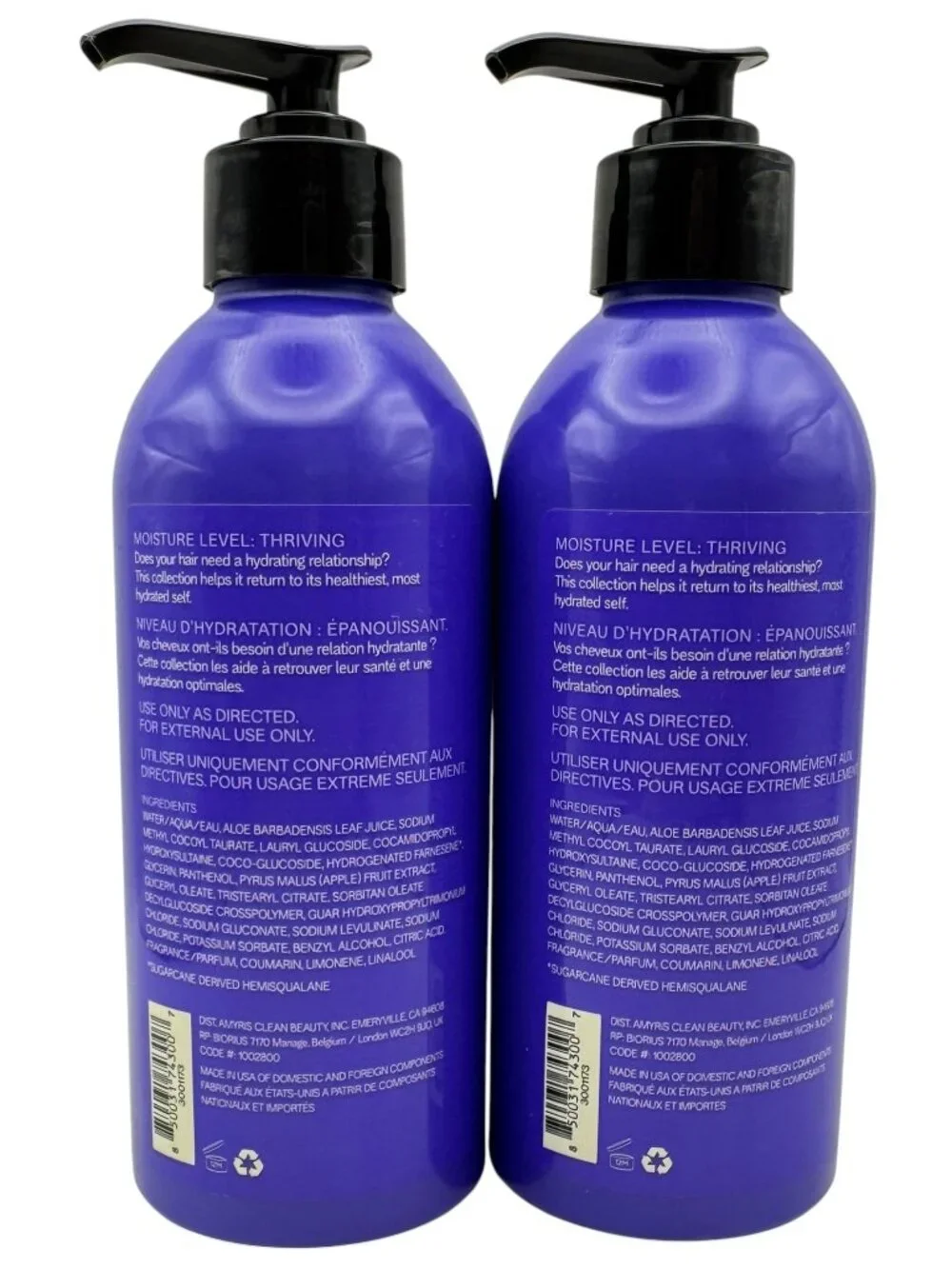 2 Pack JVN Nurture Hydrating Shampoo 10oz each Hydrating Color-Safe Sulfate-Free